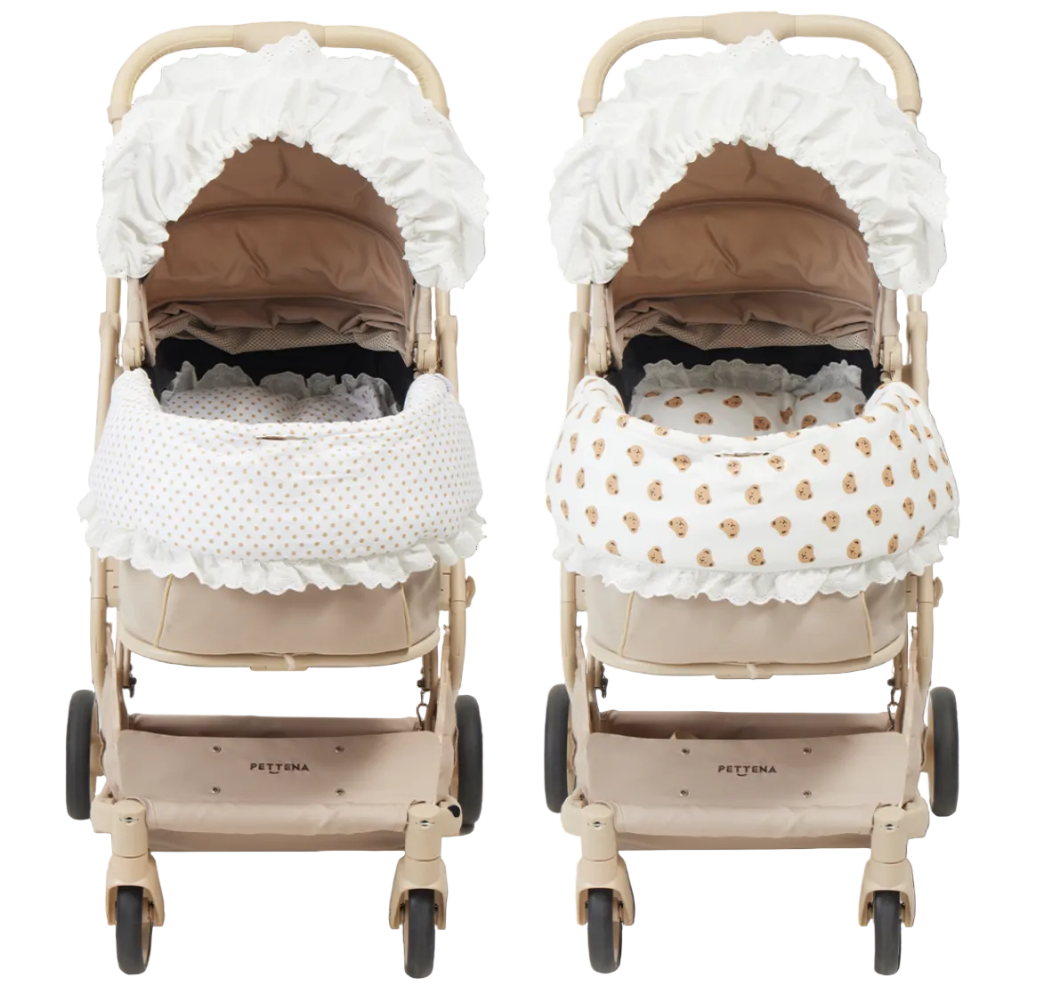 Lace-Trim Bear Pet Stroller Bumper Cover