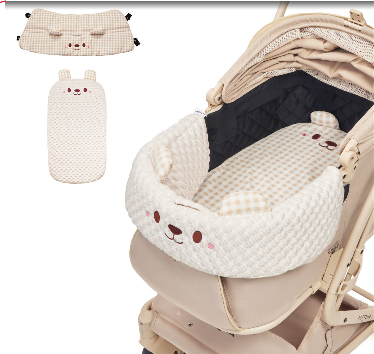 3D Bear Pet Stroller Liner